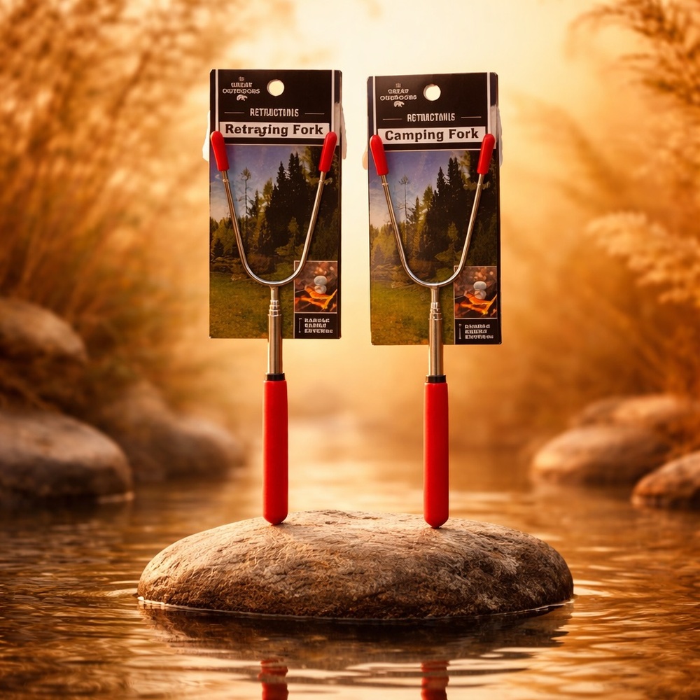 The Great Outdoors Lot of 2 Retractable Camping Forks